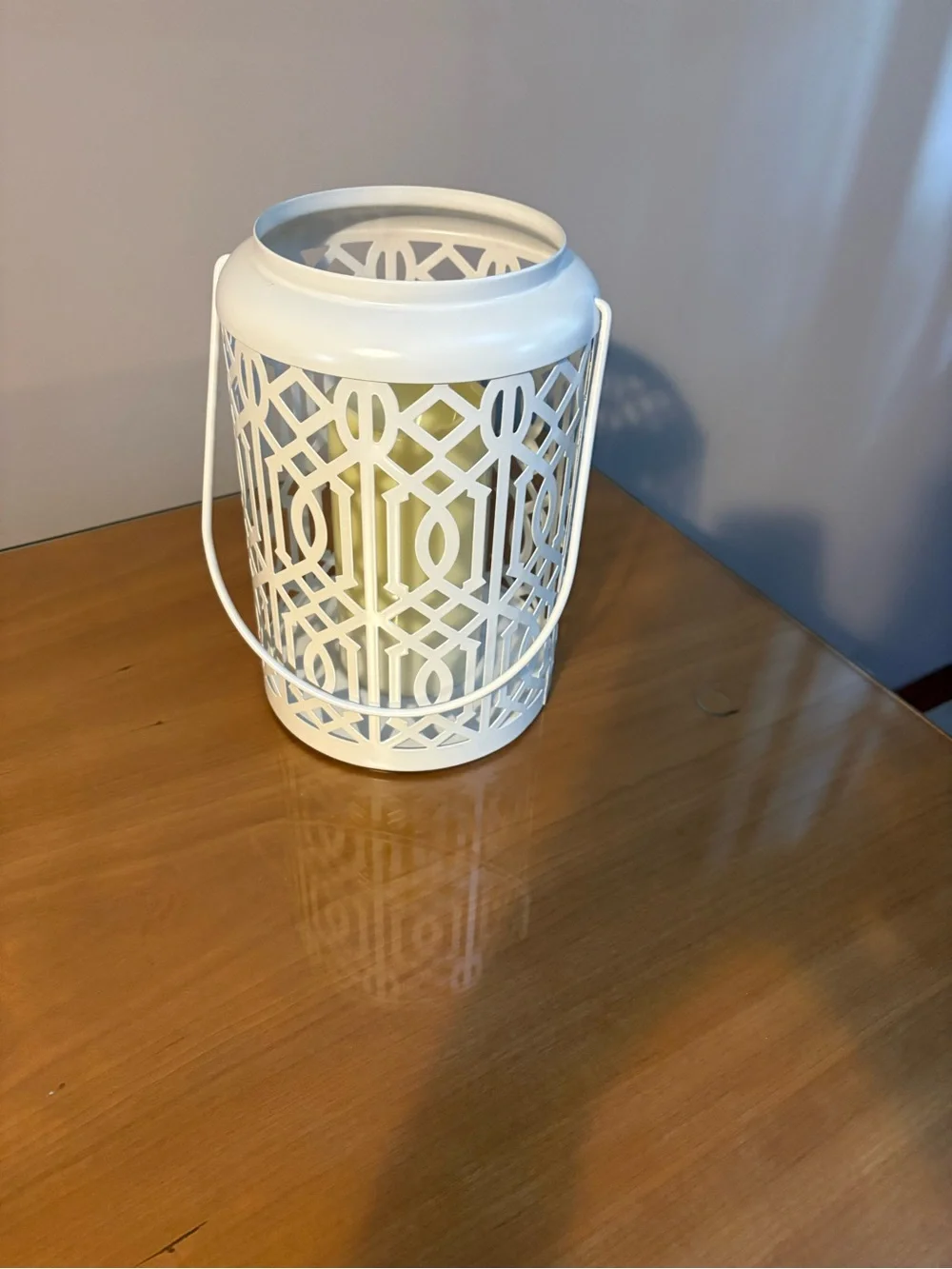 White Decorative Lantern Candle Holder